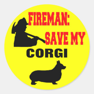 Adesivo Economias do bombeiro meu Corgi