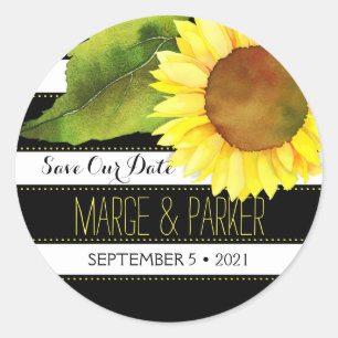 Adesivo Economias listradas do casamento do girassol da