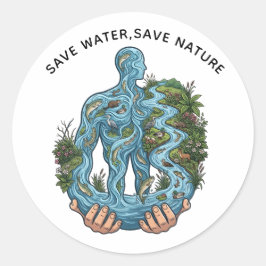 Adesivo Economize Água Salve a Natureza Eco-Consciente Amb