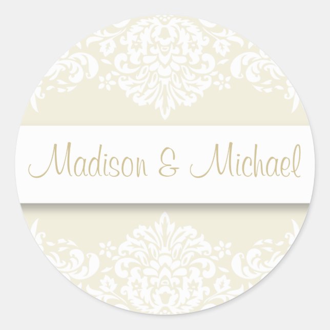 Adesivo Ecru Casamento tema damasco Stickers (Frente)