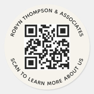 Adesivo Ecru QR Code Stickers Personalizar Nome Comercial 