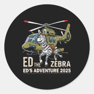 Adesivo Ed O Zebra Divertido Aventura Retro Vintage 2025 2