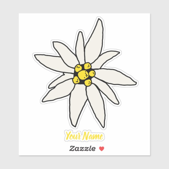 Adesivo Edelweiss Chalet Flower Huts Vintage Alm (Folha)