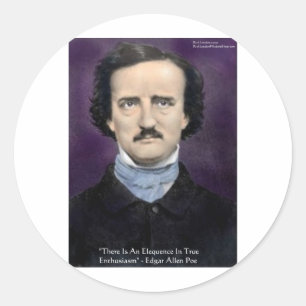 Adesivo Edgar Allen Poe "Entusiasmo" Wisdom cita presentes
