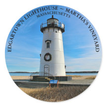 Edgartown Lighthouse, Massachusetts Round Sticker