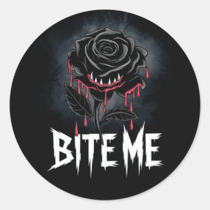 Adesivo Edgy 'Bite Me' Gótico Rosa