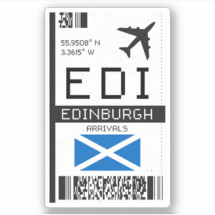 Adesivo EDI Edinburgh, Scotland Airport Boembarque Pass - 