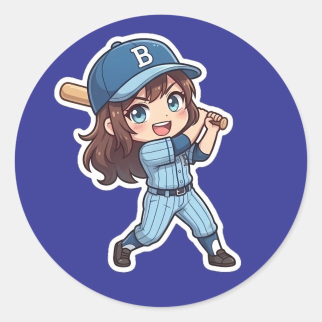 Adesivo Edição de Beisebol Chibi - Balanço de Poder (Frente)
