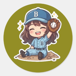 Adesivo Edição de Beisebol Chibi - Catch Vencedor