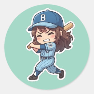 Adesivo Edição de Beisebol Chibi - Grande Rebatedor