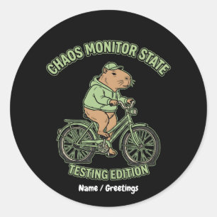 Adesivo Edição de Teste do Monitor de Caos do Capivara Eng