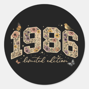 Adesivo Edição Limitada de 40º Aniversário Floral 1986