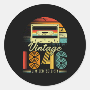 Adesivo Edição Limitada Retro Vintage 1946 80 Anos Bi