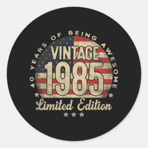 Adesivo Edição Limitada Vintage 1985 Presentes de 40 anos 