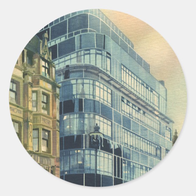 Adesivo Edifício Vintage Daily Express na Fleet Street (Frente)