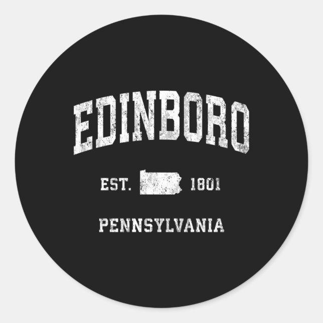 Adesivo Edinboro Pensilvânia Pa Athletic Sports (Frente)