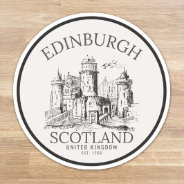 Adesivo Edinburgh Castle Sticker | Vintage Travel Art