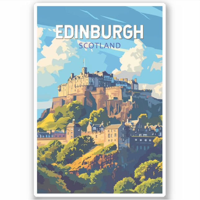 Adesivo Edinburgh Scotland Viagem Art Vintage (Frente)