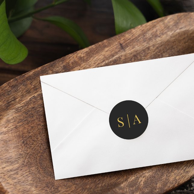 Adesivo Editable Background Color Wedding Monogram (Criador carregado)