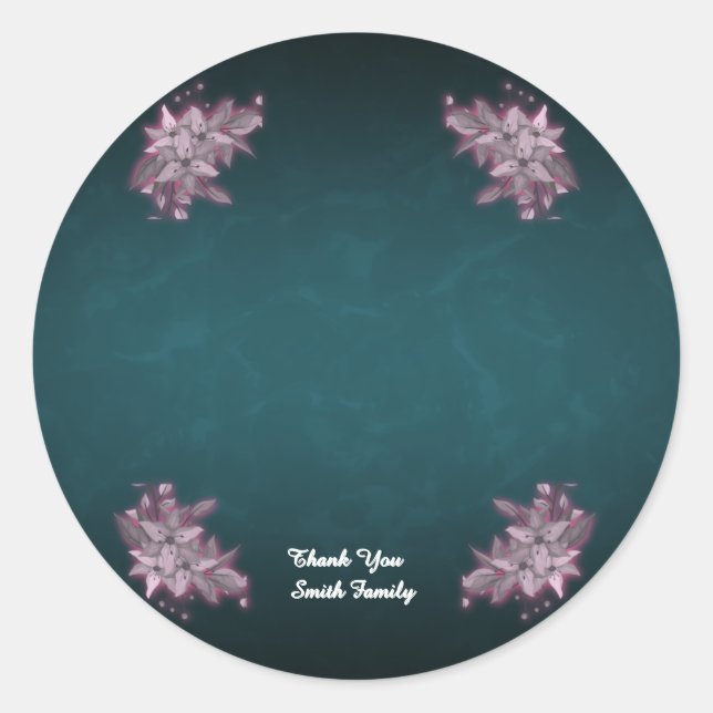 Adesivo Editable Elegant Floral Paper Plates (Frente)