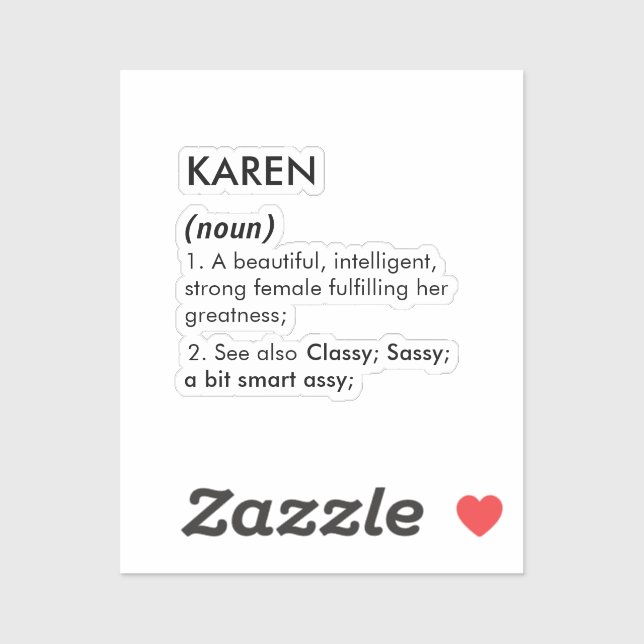 Adesivo Editable Karen name definition, custom name (Folha)