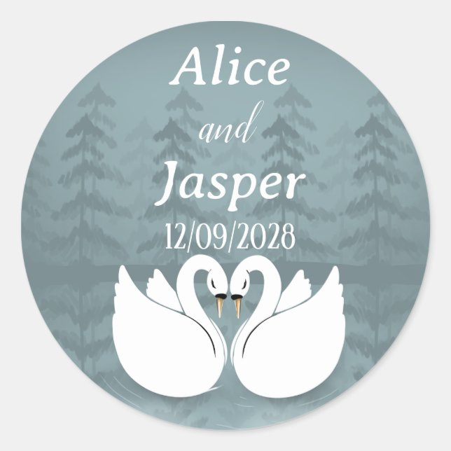 Adesivo Editable Romantic and elegant wedding Sticker (Frente)