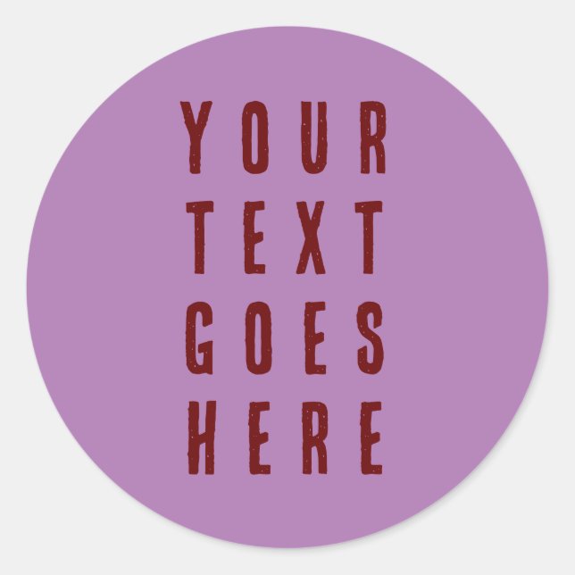 adesivo edite seu texto aqui burgundy roxo (Frente)