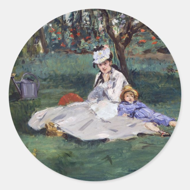 Adesivo Edouard Manet - A família Monet em seu jardim (Frente)