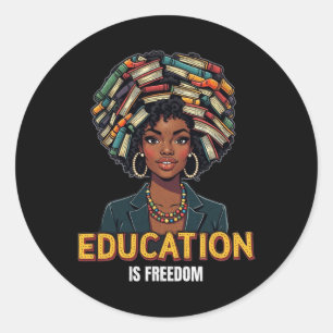 Adesivo Educação é Liberdade História Negra Mês Professor