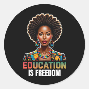 Adesivo Educação é Liberdade História Negra Mês Professor