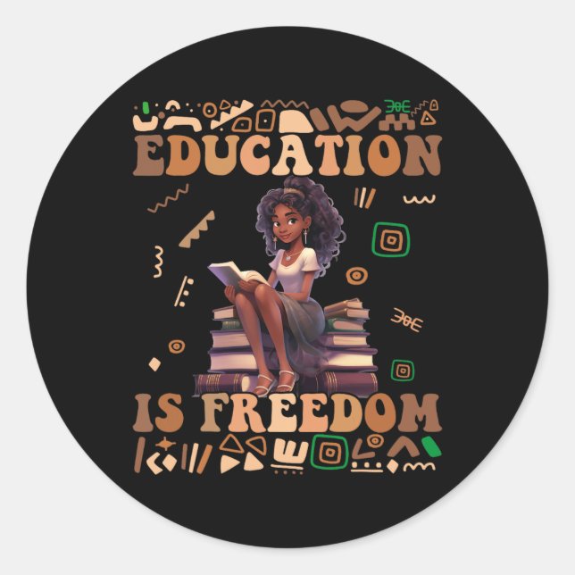 Adesivo Educação É Liberdade Mês da História Negra Profess (Frente)