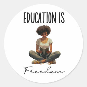 Adesivo Educação É Liberdade Professor Negro Livros Histór