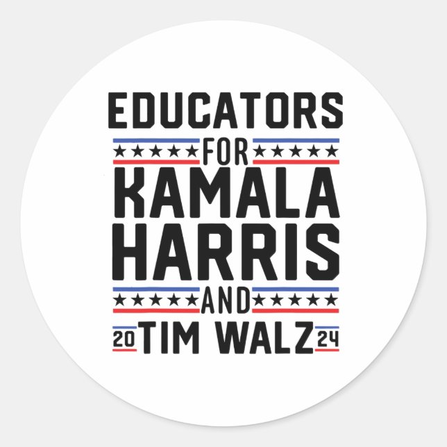 Adesivo Educadores Para Kamala Harris E Tim Wheimer 2024 (Frente)