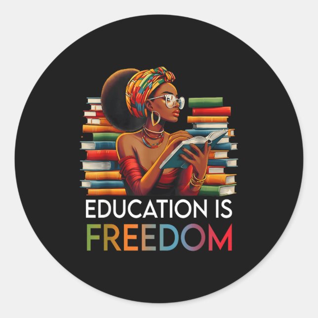 Adesivo Education Is Dom Black Teacher Books Black History (Frente)