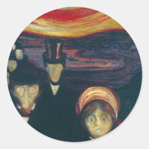 Adesivo Edvard Munch Classic Painting, Ansiedade (1894)
