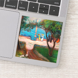 Adesivo Edvard Munch - dança na praia