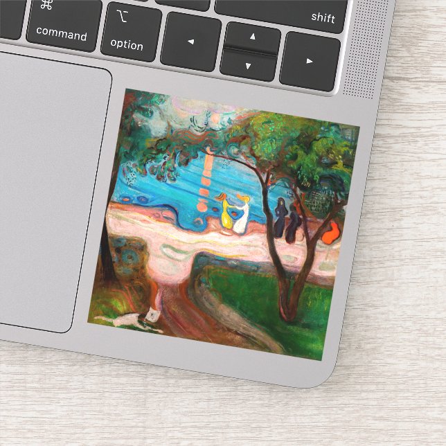 Adesivo Edvard Munch - dança na praia (Detalhe)