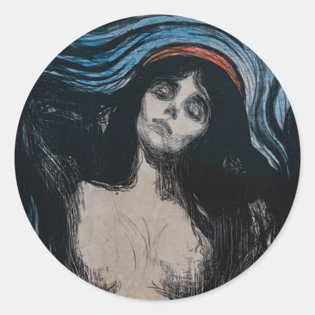 Adesivo Edvard Munch - Madona Litografia (Frente)