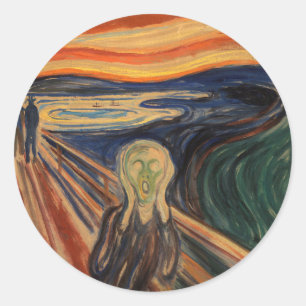 Adesivo Edvard Munch Pintando O Gritar (Skrik) 1910