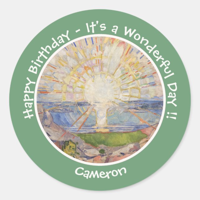 Adesivo Edvard Munch The Sun (Solen) - Itens de Partido Su (Frente)