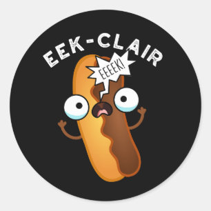 Adesivo Eek-clair Eclair Engraçado Trocadilho Fundo Escuro