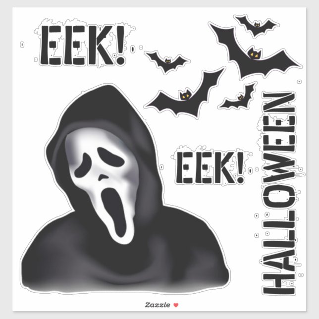 Adesivo EEK & Echoes – Fantasma Máscara de Halloween com M (Folha)