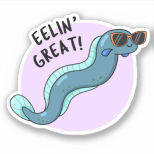 Adesivo Eelin Excelente Slippery Eel Pun Sticker