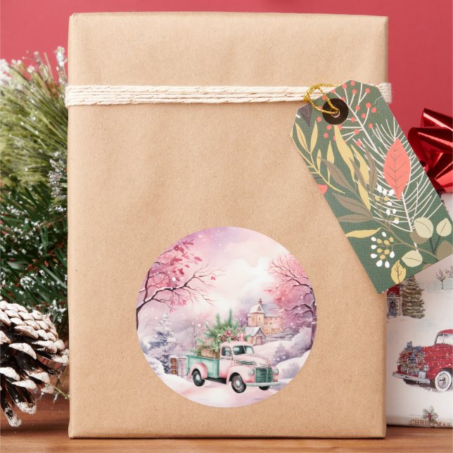 Adesivo Eetéreo Pastel Vintage Pink e Caminhão Verde (Feriado)