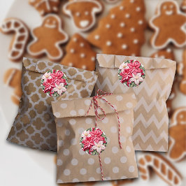 Adesivo Efeito de Bordado Poinsettias de Natal Rosa