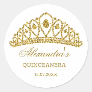 Adesivo Efeito Dourado da brilha tiara Quinceanera