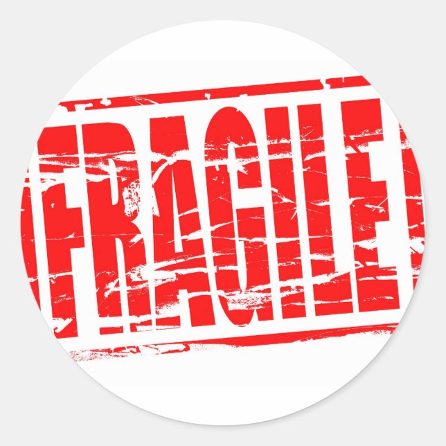 Adesivo Efeito frágil de carimbo vermelho (Frente)