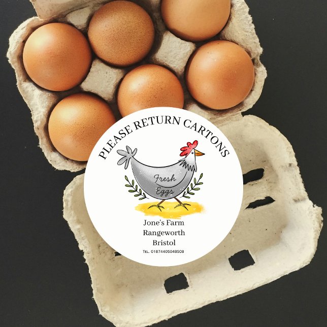 Adesivo Egg Carton Label customize egg box free range (Criador carregado)