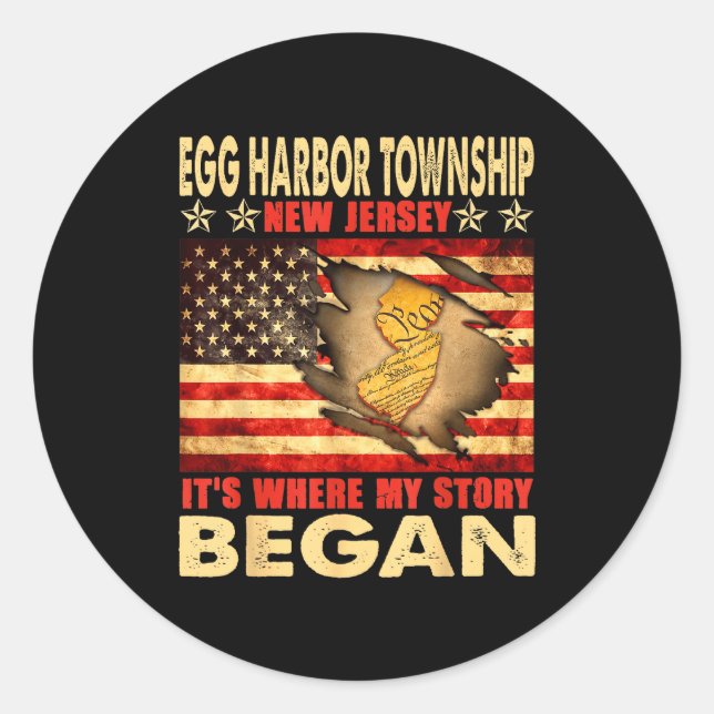 Adesivo Egg Harbor Township New Jersey Usa Flag 4th Of Jul (Frente)