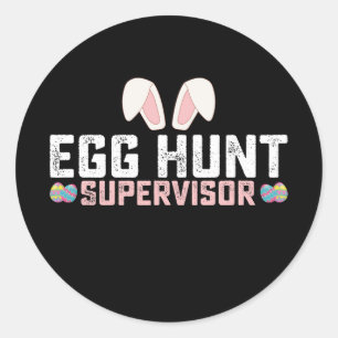Adesivo Egg Hunt Supervisor Engraçado Coelho da Páscoa